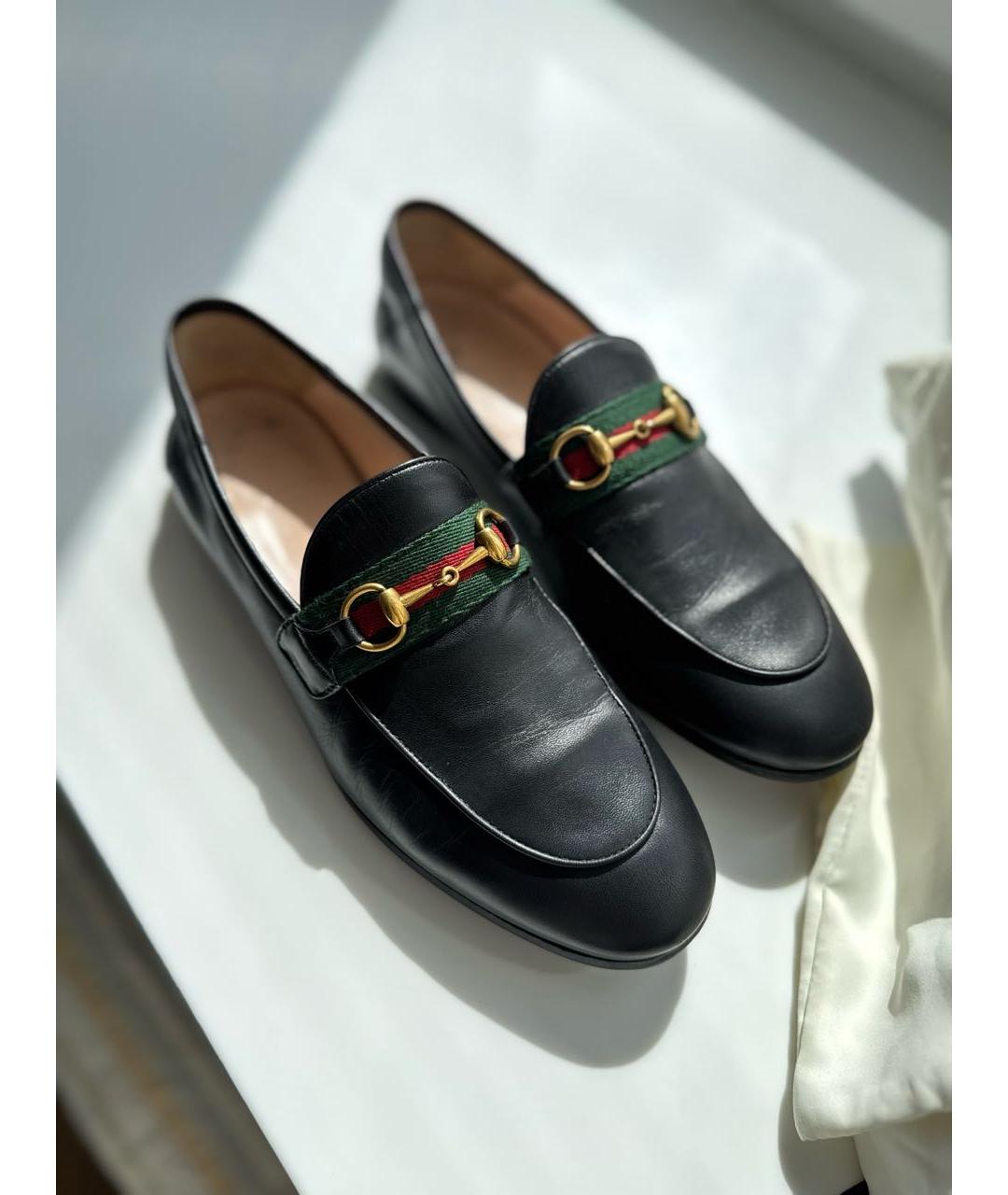 GUCCI Черные кожаные лоферы, фото 2