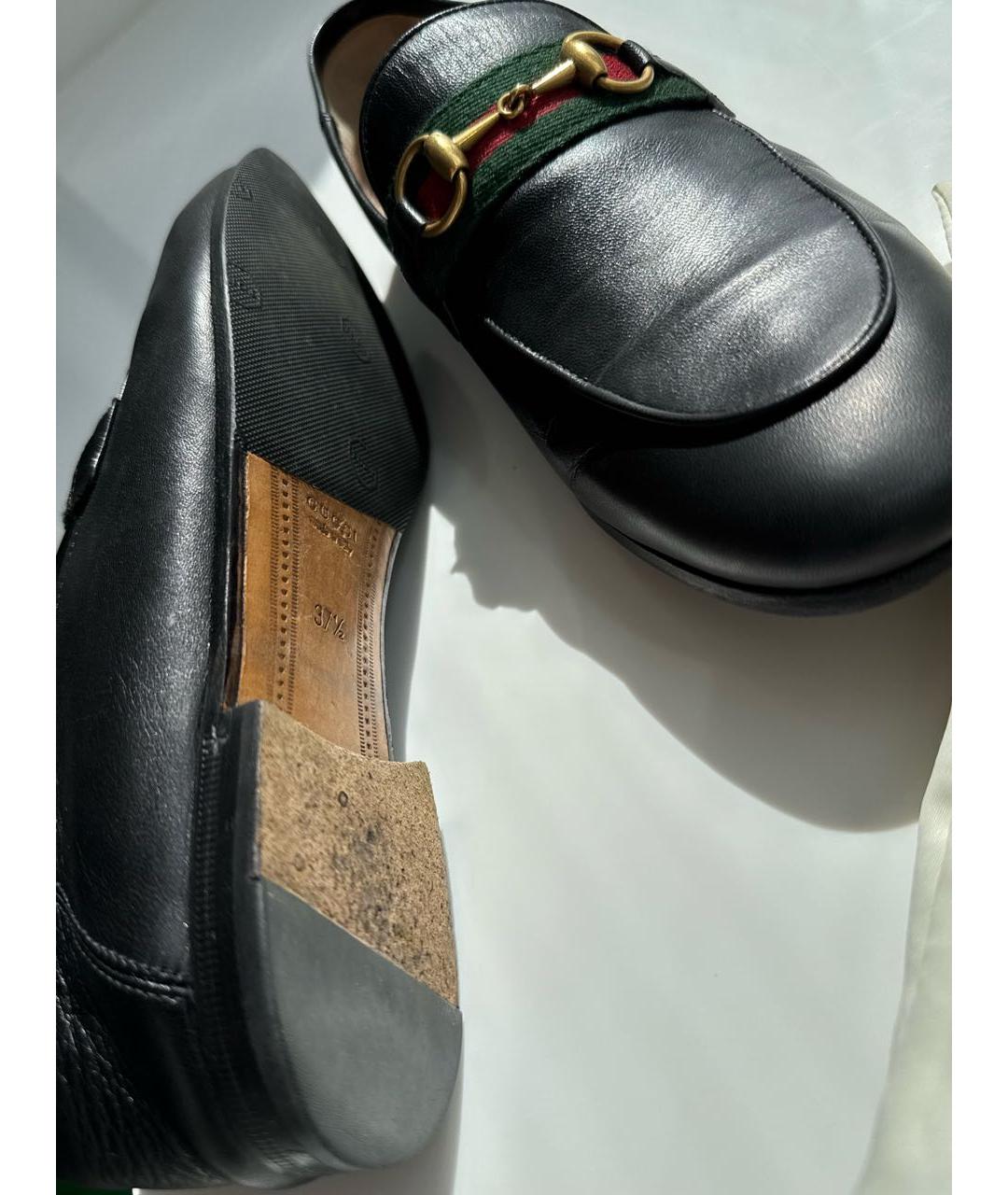 GUCCI Черные кожаные лоферы, фото 6