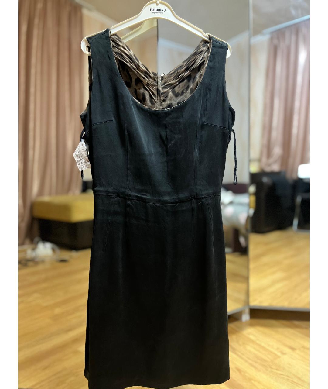 DOLCE&GABBANA Коричневое шелковое коктейльное платье, фото 5