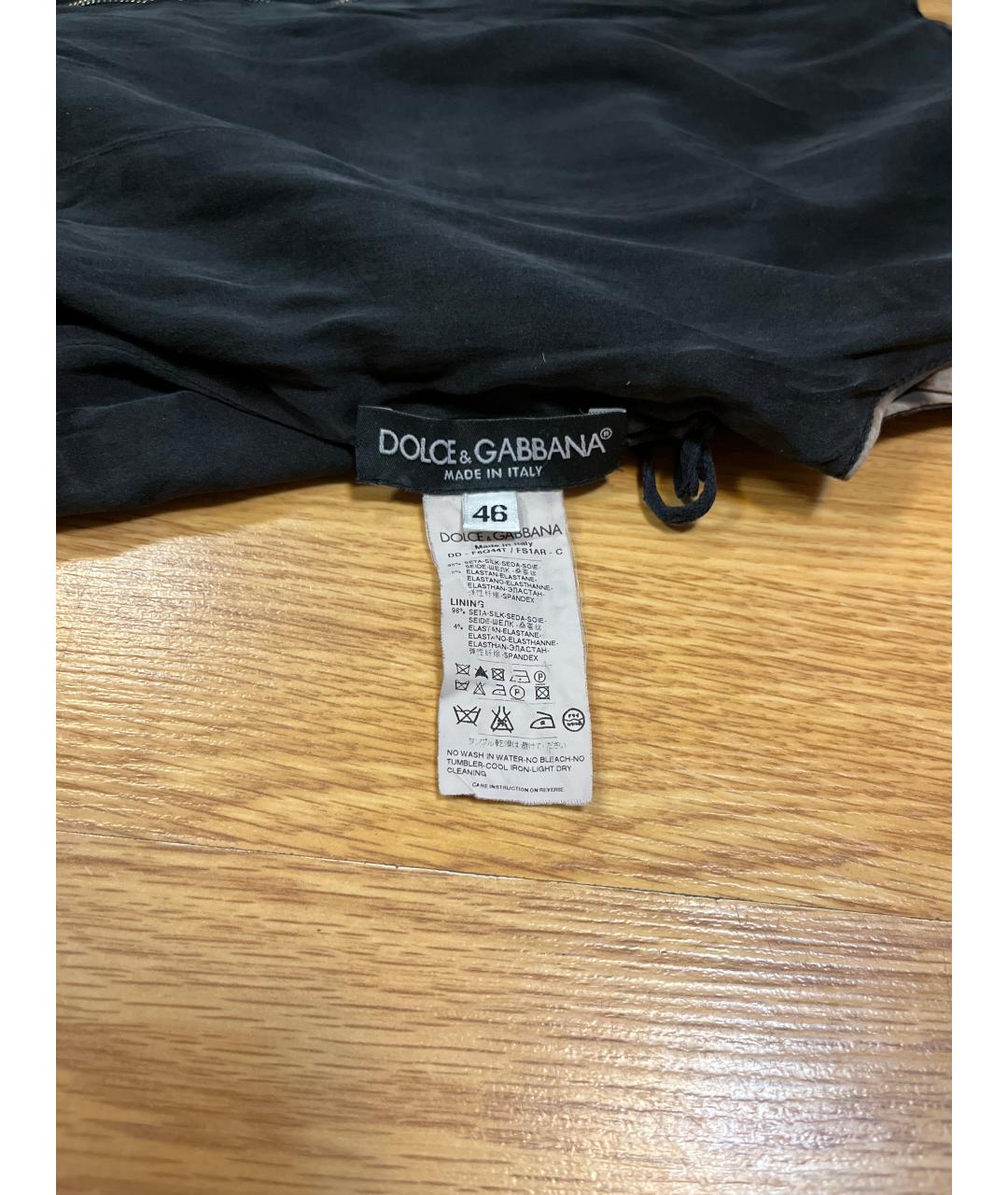 DOLCE&GABBANA Коричневое шелковое коктейльное платье, фото 7