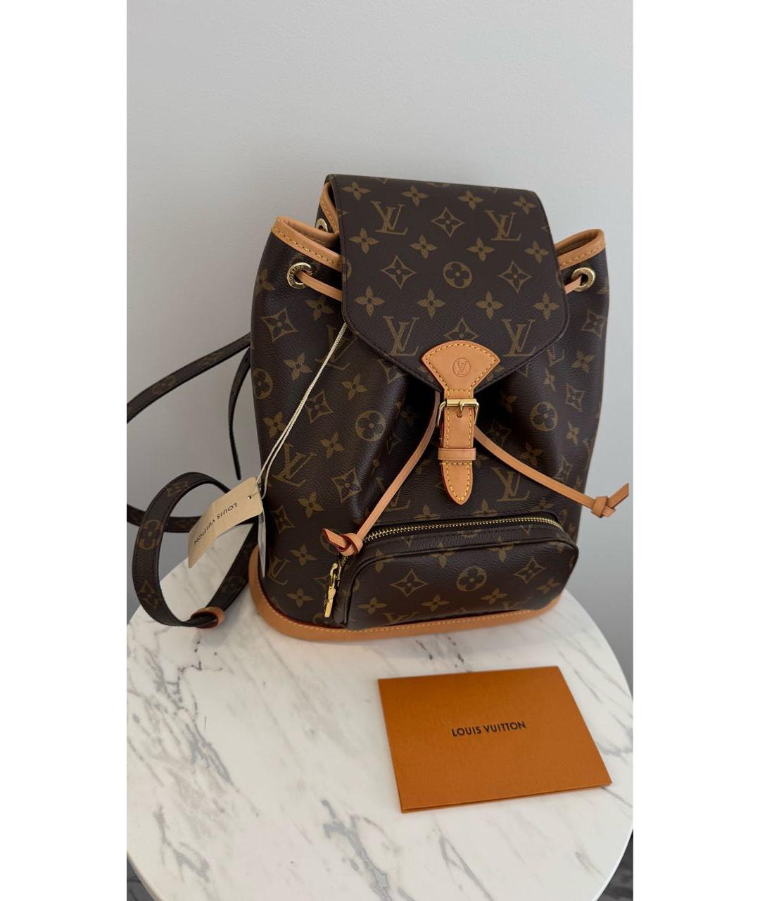 LOUIS VUITTON Коричневый кожаный рюкзак, фото 2