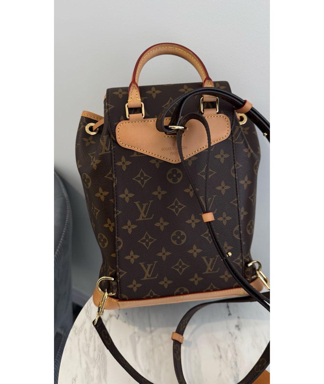 LOUIS VUITTON Коричневый кожаный рюкзак, фото 4