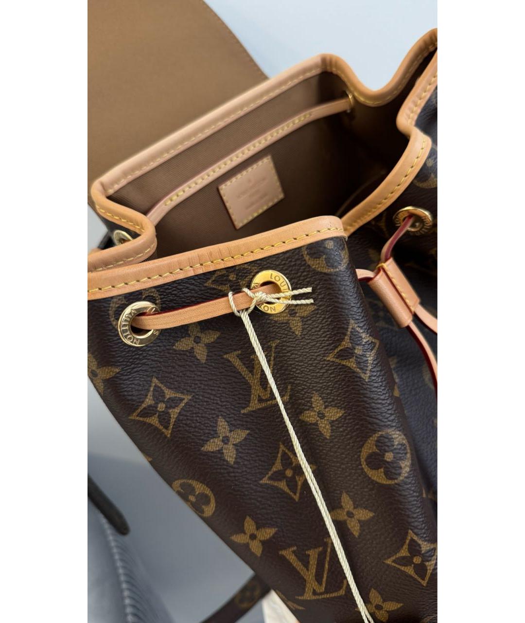 LOUIS VUITTON Коричневый кожаный рюкзак, фото 5