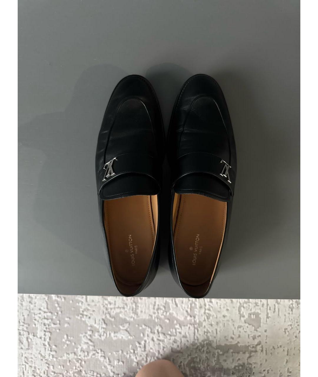 LOUIS VUITTON Черные кожаные лоферы, фото 3