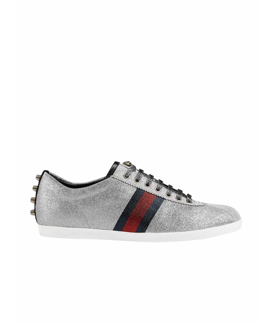 GUCCI Серебряные кеды, фото 1