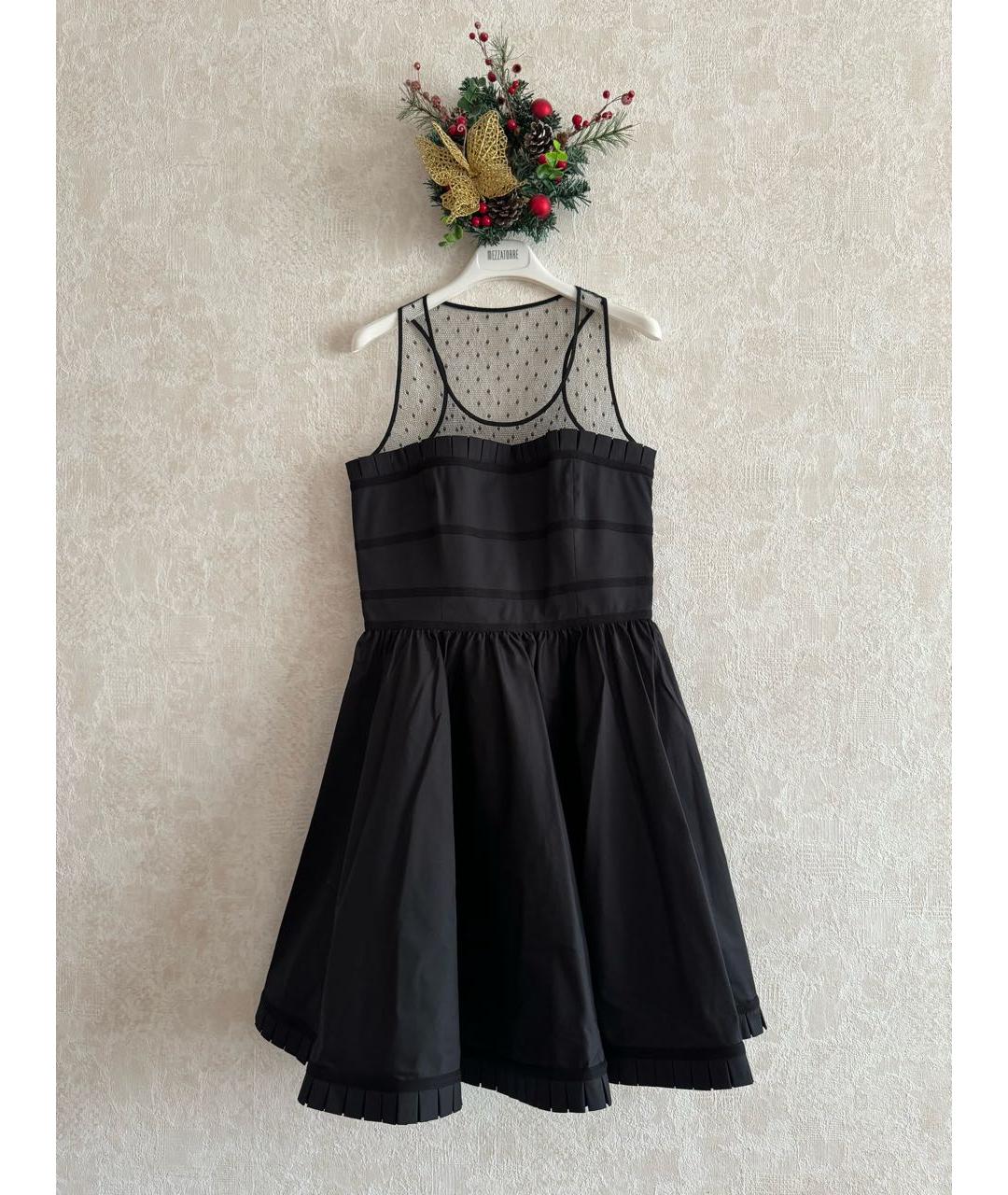 RED VALENTINO Черное хлопковое платье, фото 8