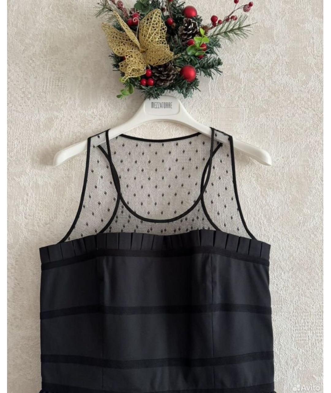RED VALENTINO Черное хлопковое платье, фото 4
