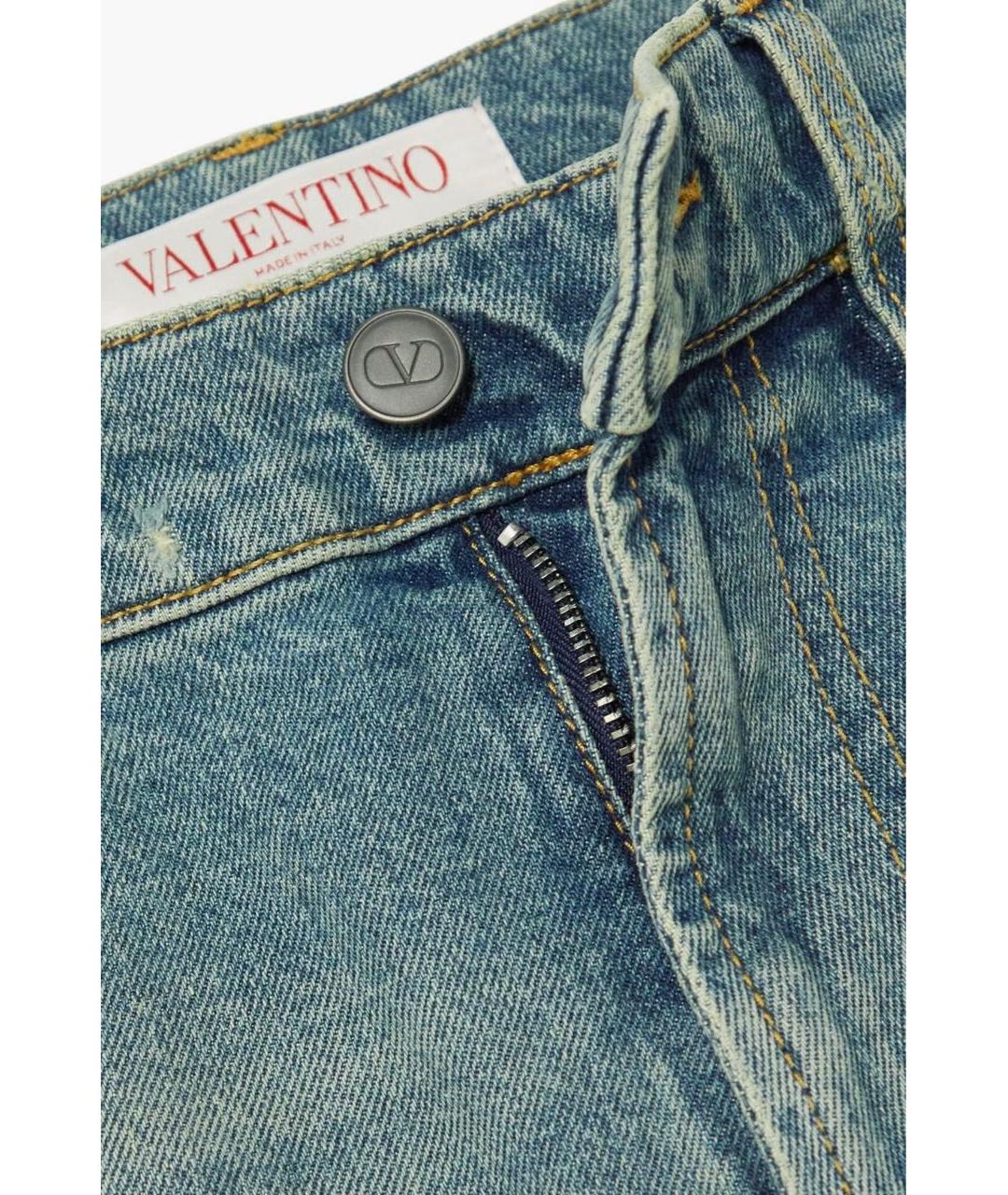 VALENTINO Синие хлопковые прямые джинсы, фото 4