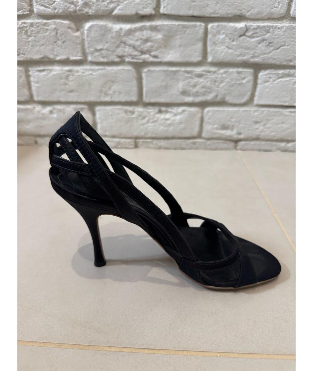 ALEXANDER MCQUEEN Черные текстильные босоножки, фото 5