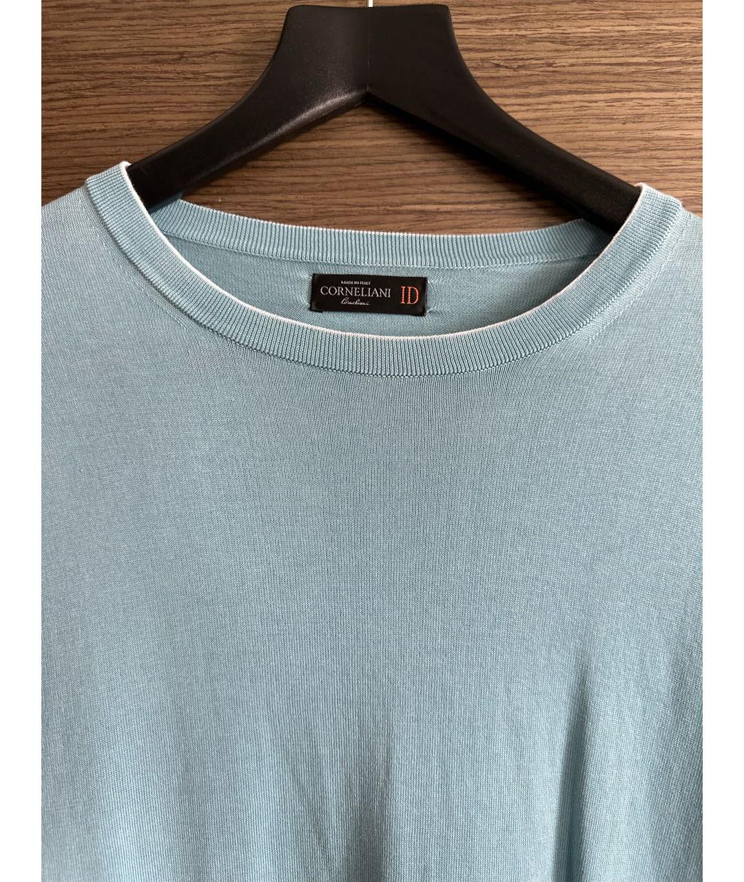 CORNELIANI Бирюзовый хлопковый джемпер / свитер, фото 3