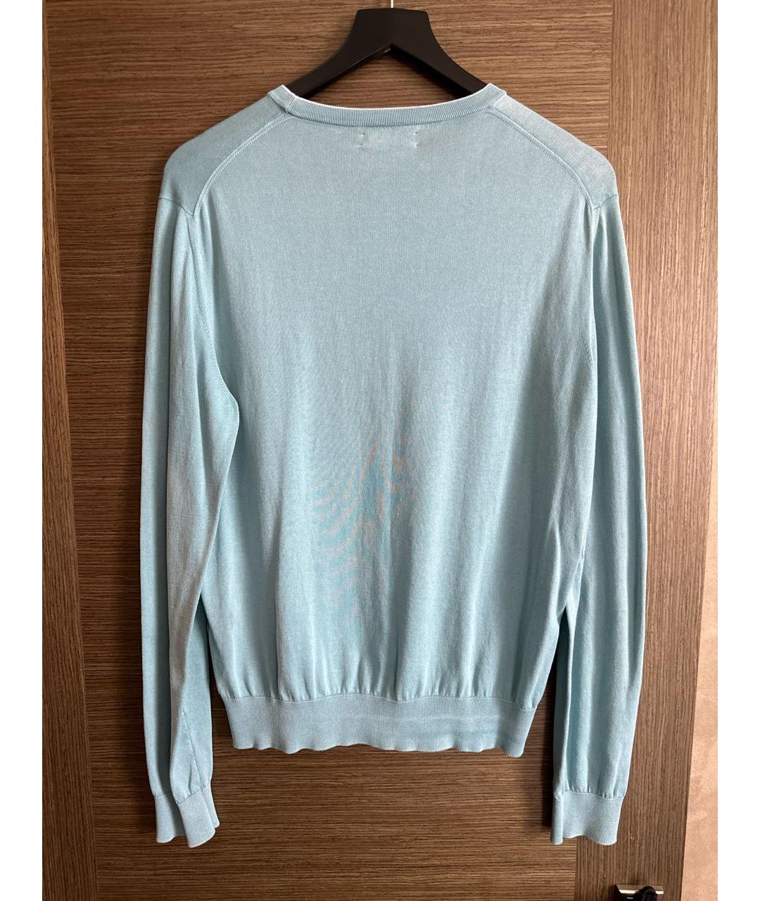 CORNELIANI Бирюзовый хлопковый джемпер / свитер, фото 2
