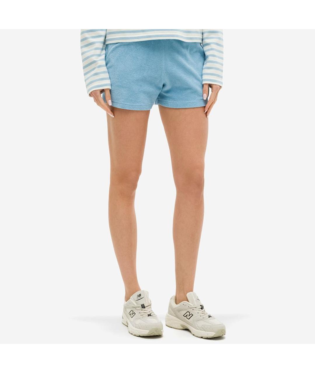 SPORTY AND RICH Голубые хлопковые шорты, фото 3