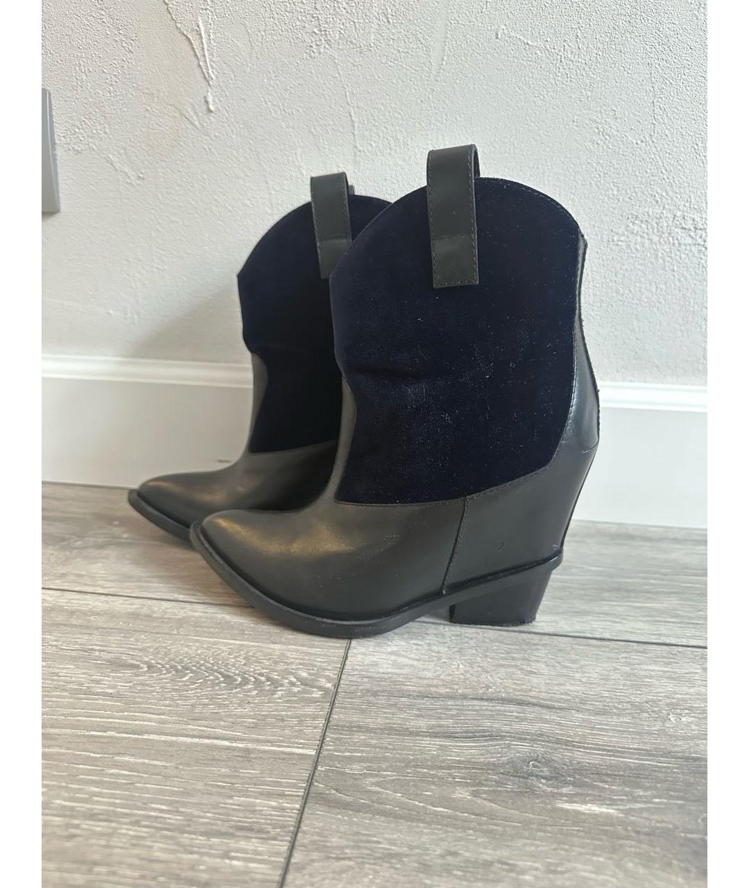 GIUSEPPE ZANOTTI DESIGN Темно-синие кожаные ботильоны, фото 3
