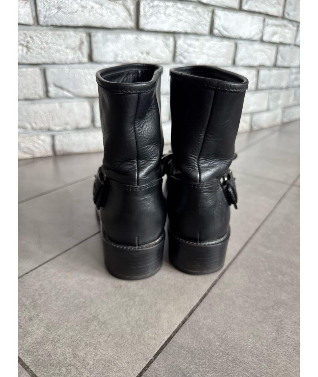 GIUSEPPE ZANOTTI DESIGN Черные кожаные ботинки, фото 4