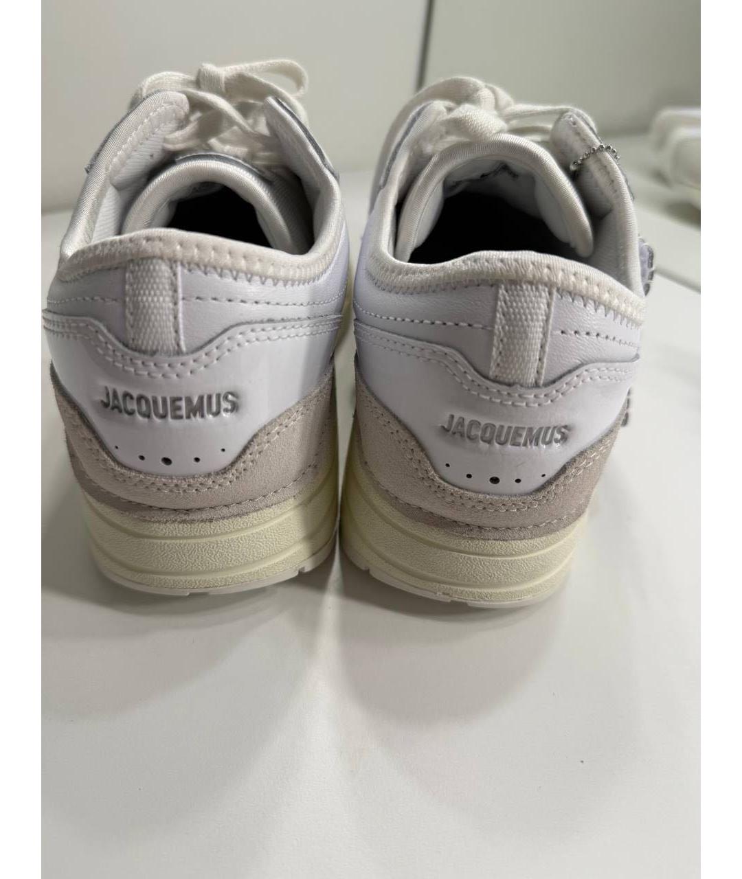 JACQUEMUS Белые кожаные кроссовки, фото 4