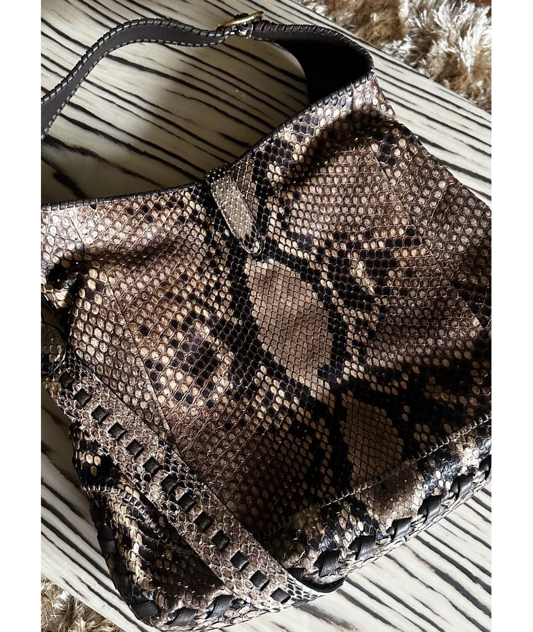 GUCCI Коричневая сумка тоут из экзотической кожи, фото 2