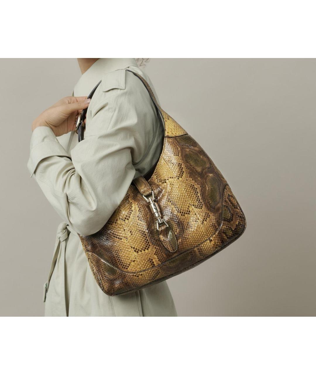 GUCCI Коричневая сумка тоут из экзотической кожи, фото 8