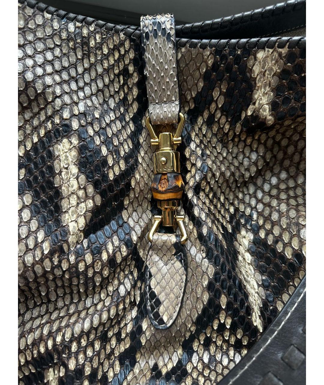 GUCCI Коричневая сумка тоут из экзотической кожи, фото 5
