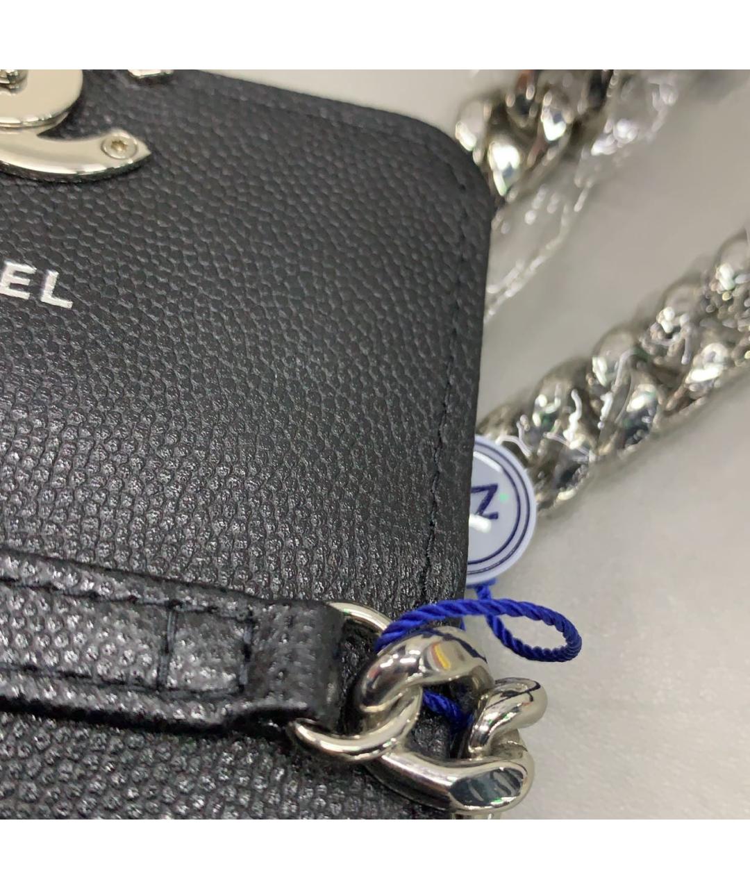 CHANEL Черная кожаная сумка через плечо, фото 8