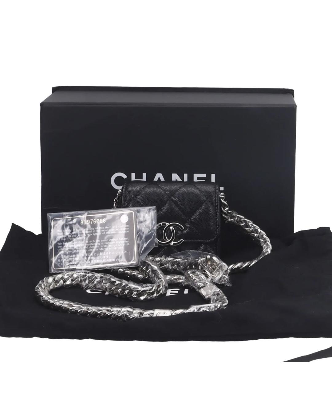 CHANEL Черная кожаная сумка через плечо, фото 5