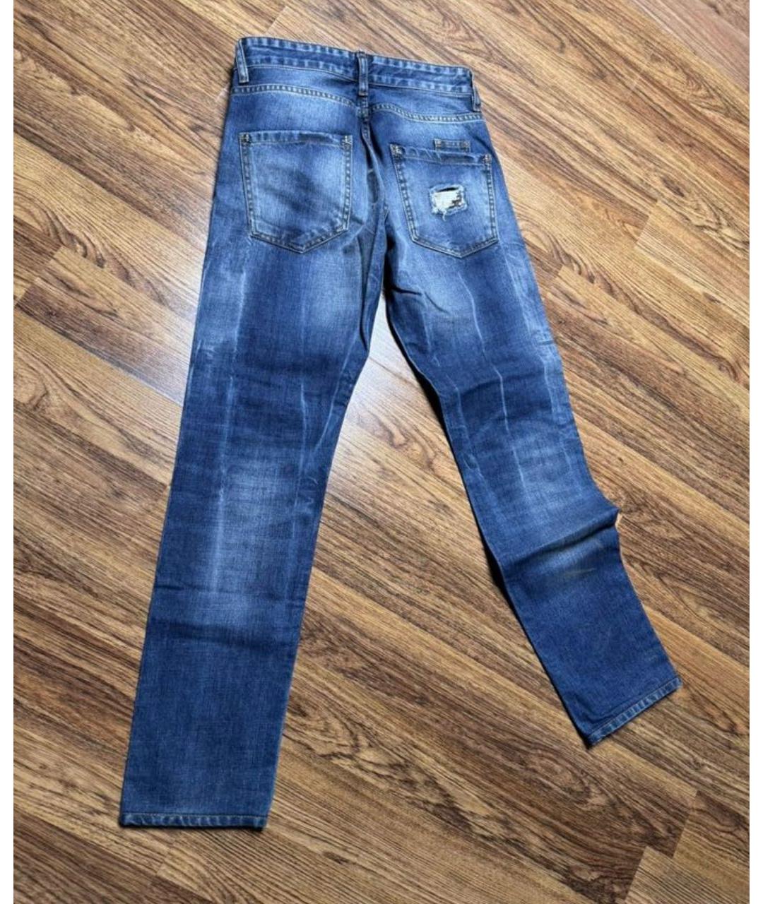PHILIPP PLEIN Синие прямые джинсы, фото 2