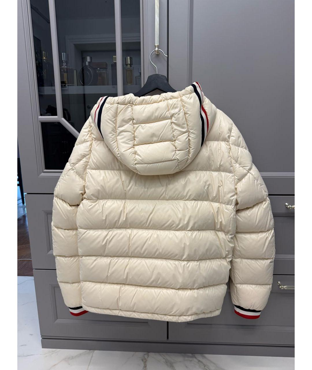 MONCLER Бежевый полиамидовый пуховик, фото 2