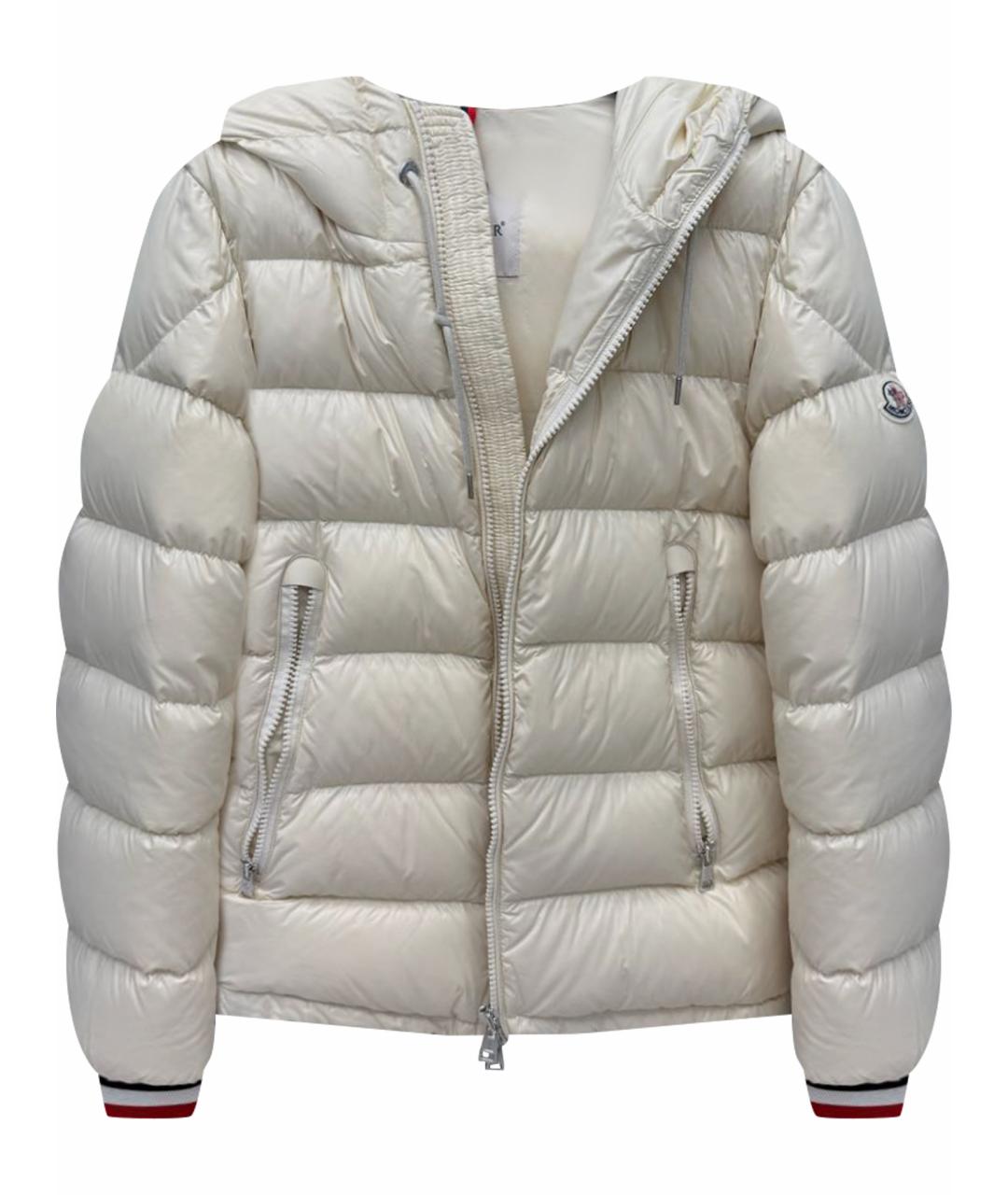 MONCLER Бежевый полиамидовый пуховик, фото 1