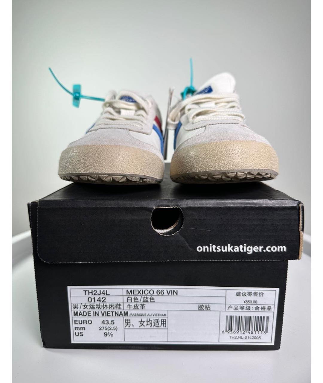ONITSUKA TIGER Белые кожаные низкие кроссовки / кеды, фото 2
