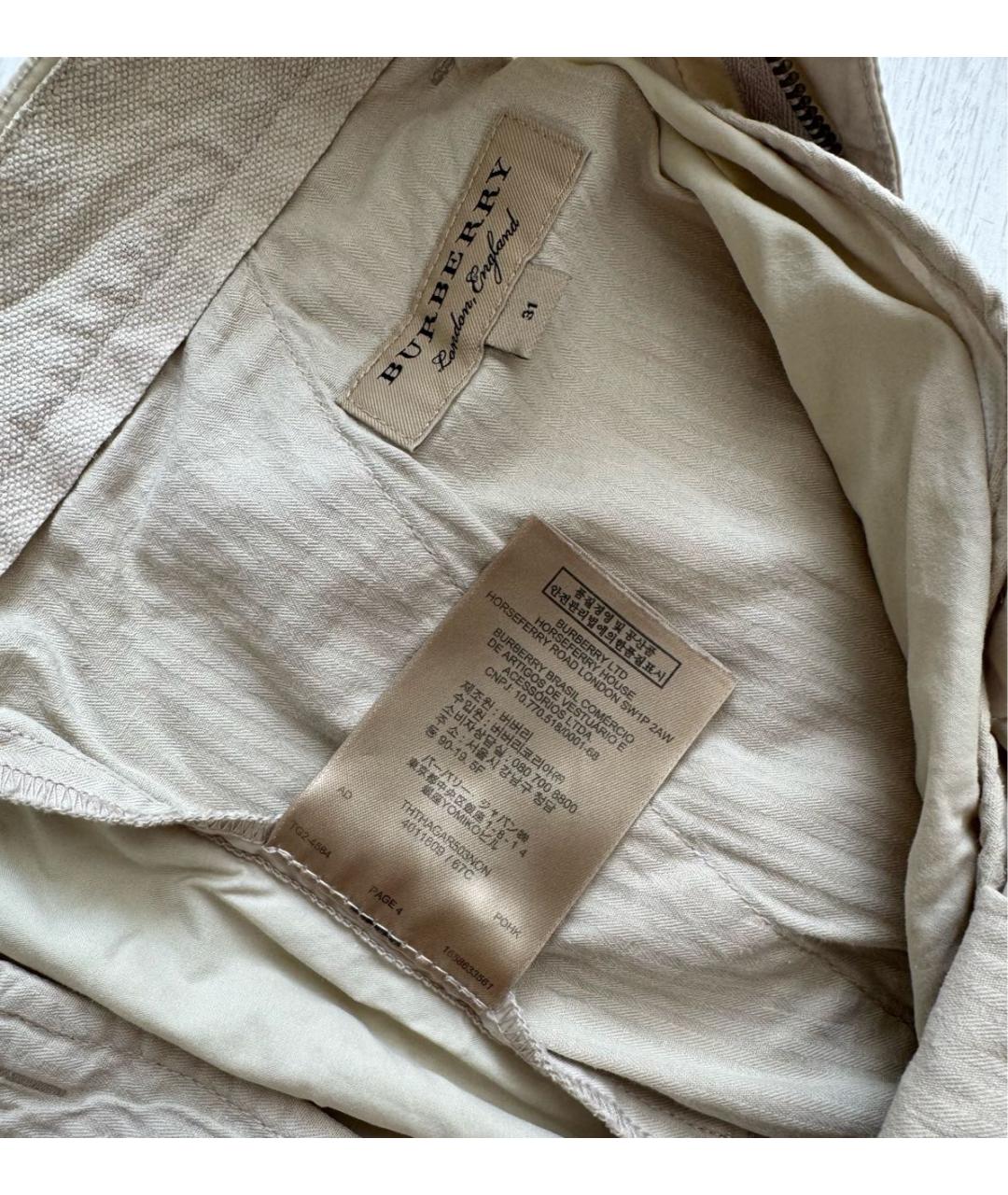BURBERRY Бежевые шорты, фото 5