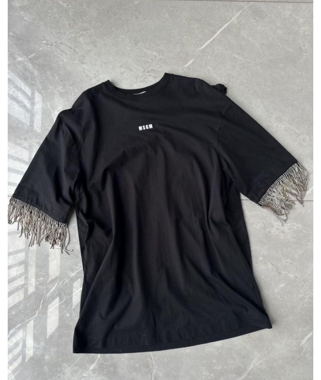 MSGM Черное хлопковое коктейльное платье, фото 4