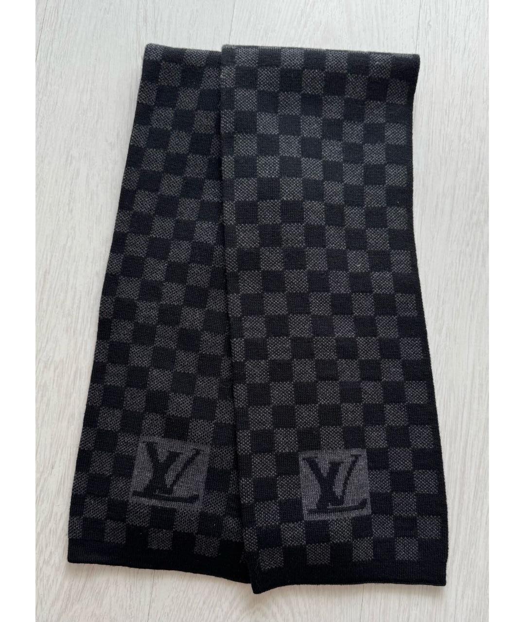 LOUIS VUITTON Антрацитовый шарф, фото 4
