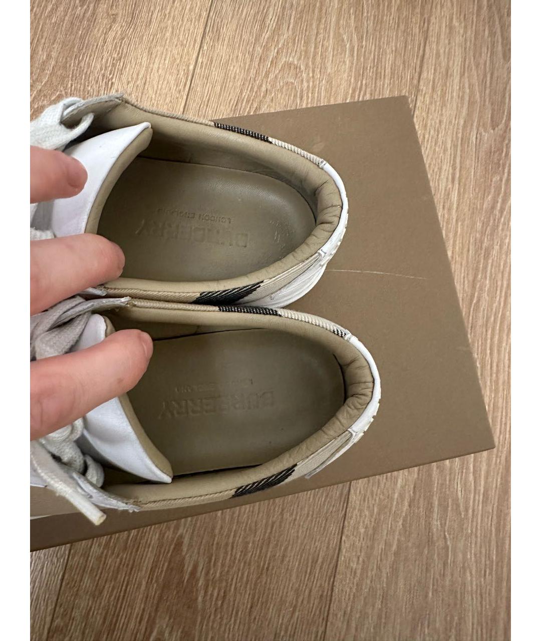 BURBERRY Белые кожаные кеды, фото 3
