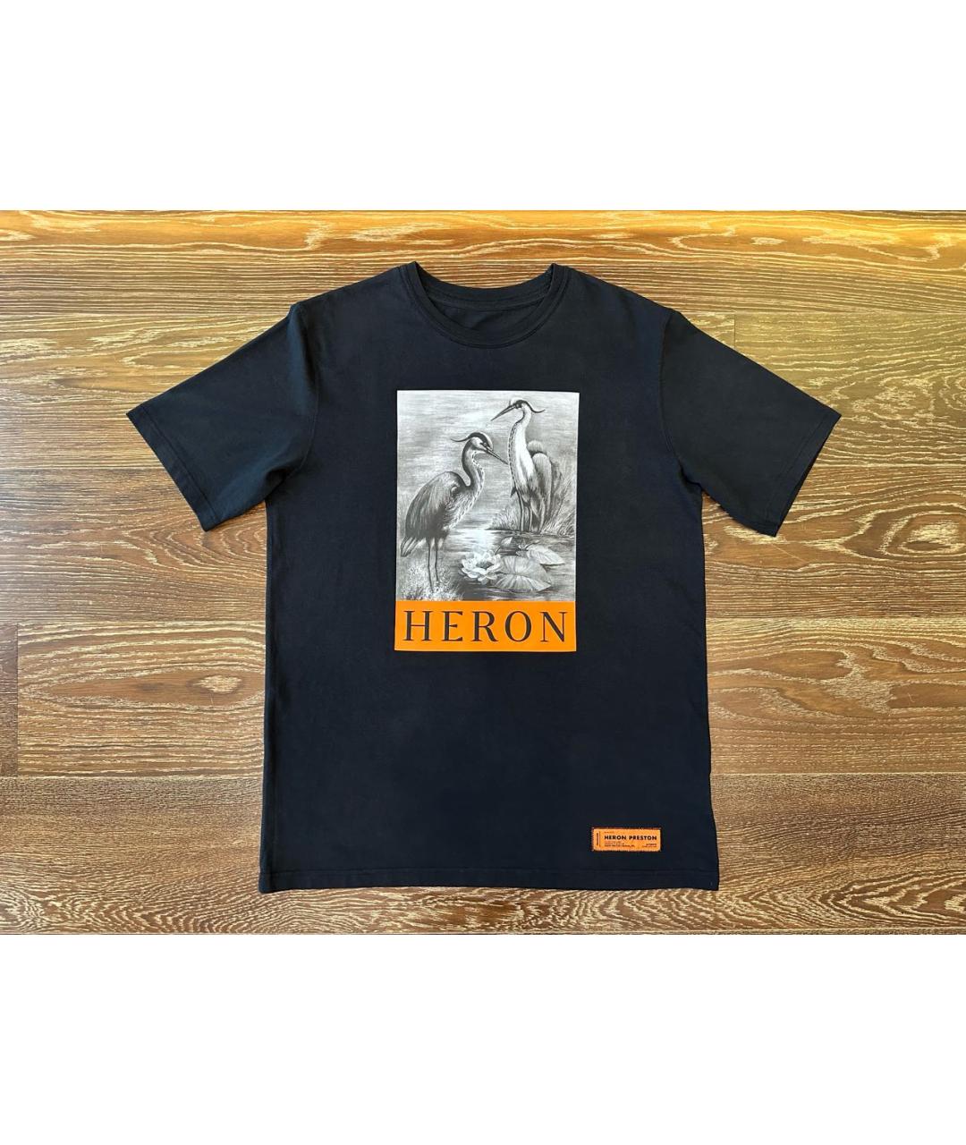 HERON PRESTON Черная хлопковая футболка, фото 8