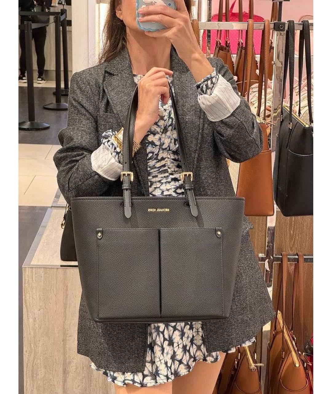 MICHAEL KORS Черная сумка через плечо из искусственной кожи, фото 6