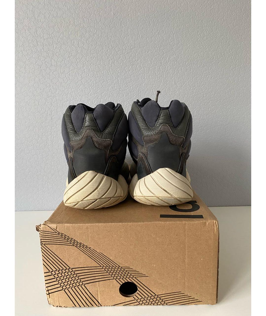ADIDAS YEEZY Черные замшевые высокие кроссовки / кеды, фото 4