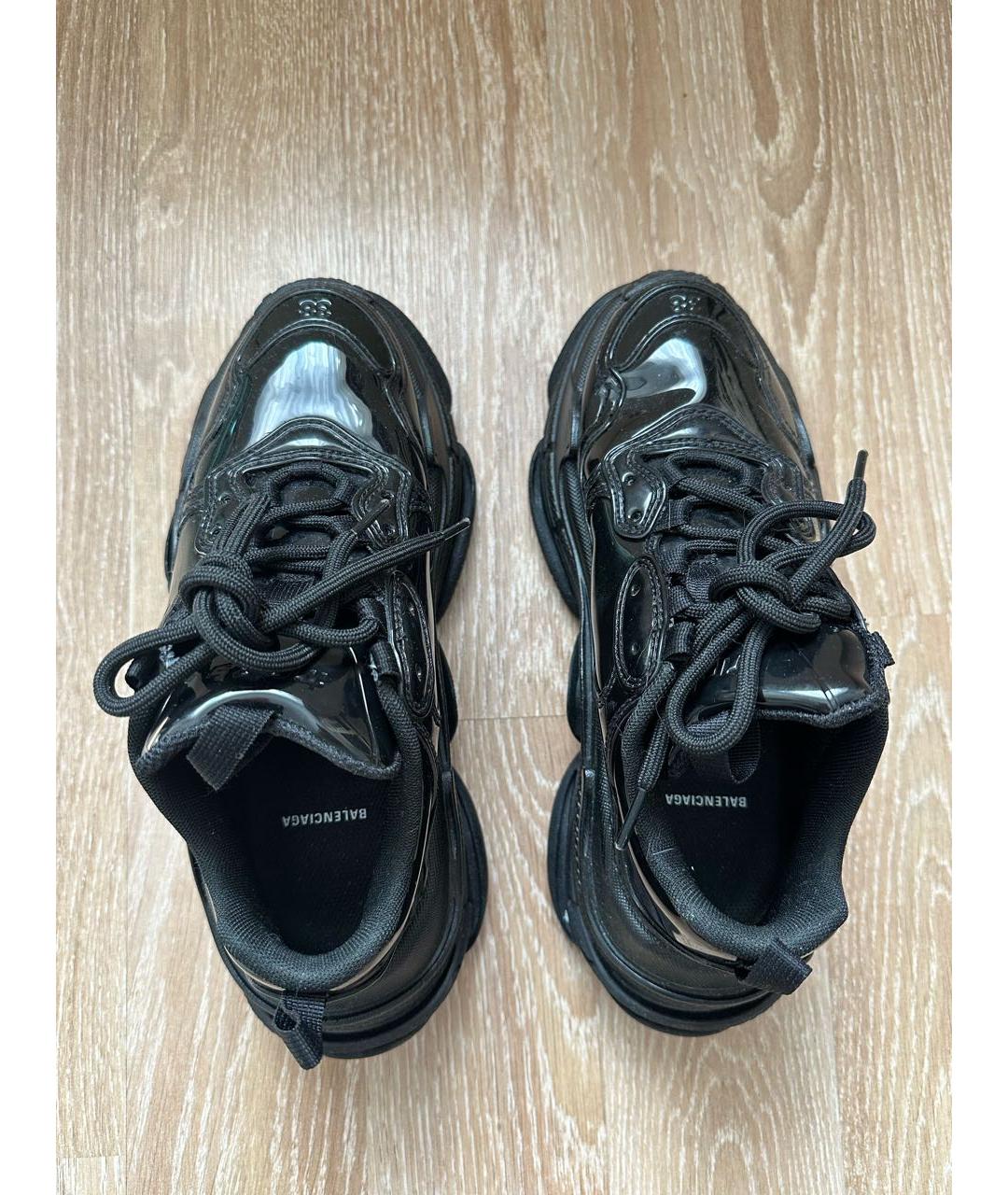 BALENCIAGA Черные кроссовки из лакированной кожи, фото 3