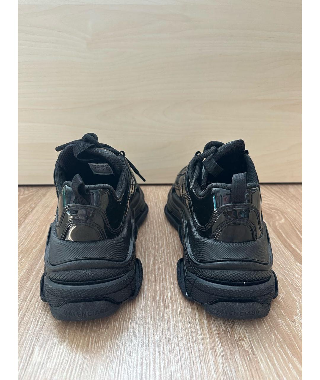 BALENCIAGA Черные кроссовки из лакированной кожи, фото 4