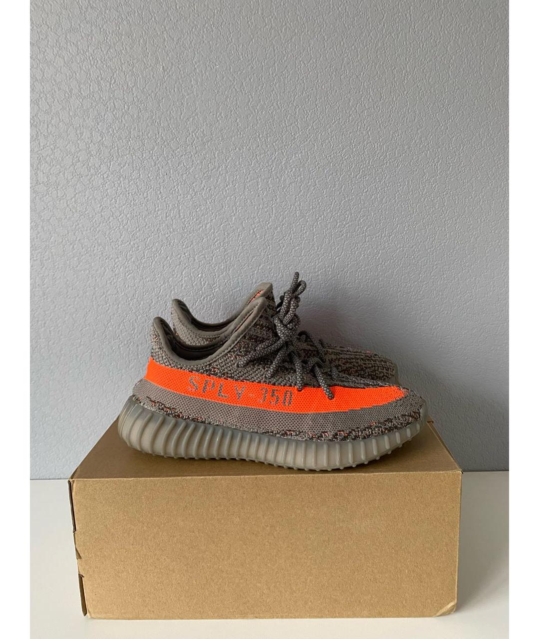 ADIDAS YEEZY Серые текстильные низкие кроссовки / кеды, фото 8