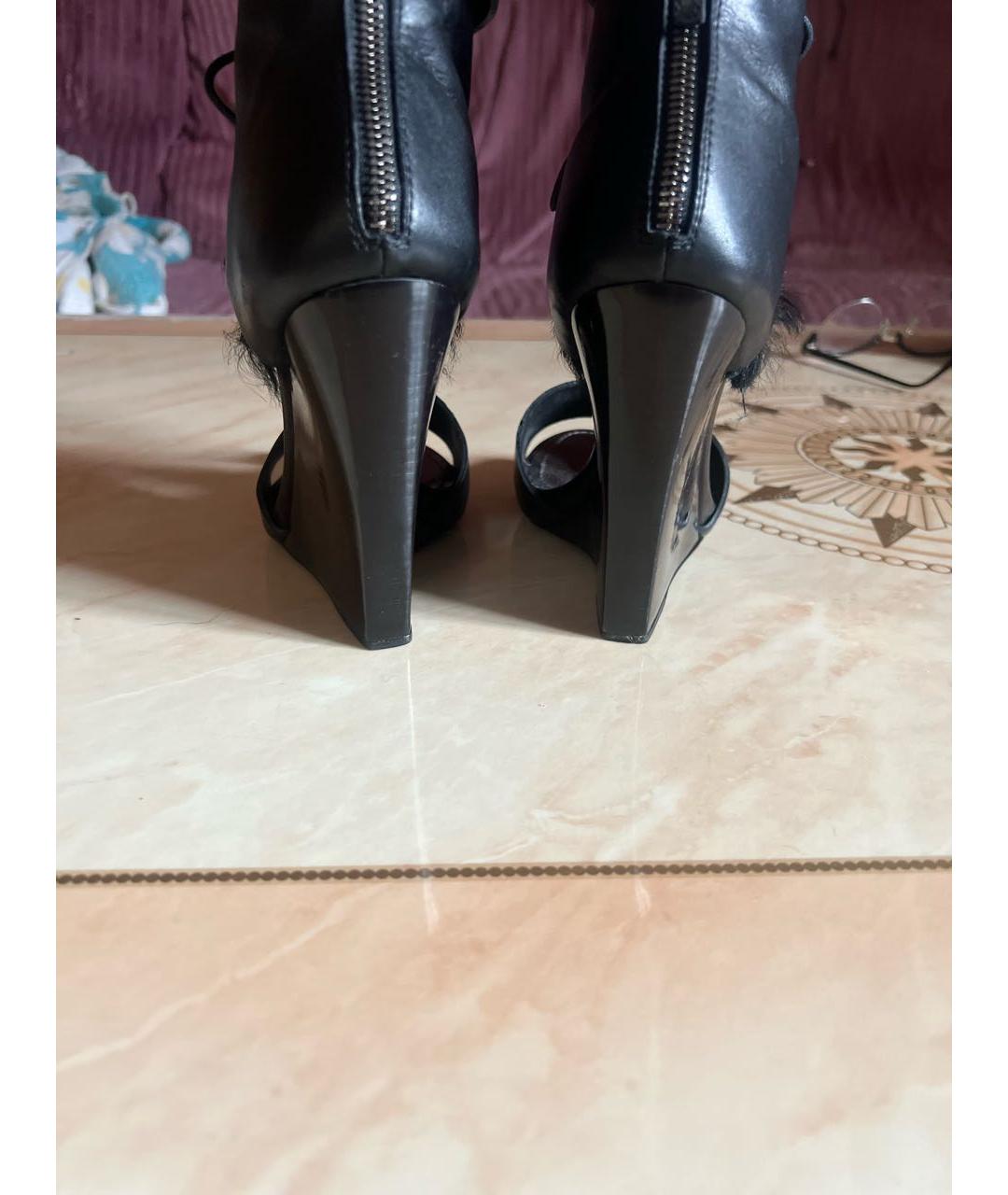 PROENZA SCHOULER Черные кожаные босоножки, фото 4