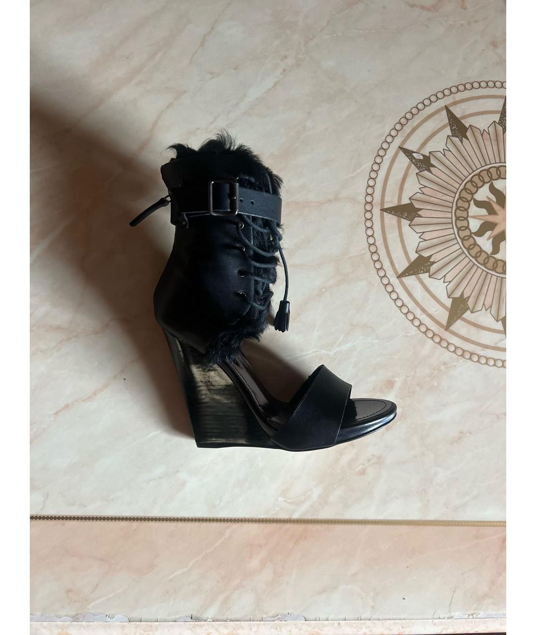 PROENZA SCHOULER Черные кожаные босоножки, фото 9