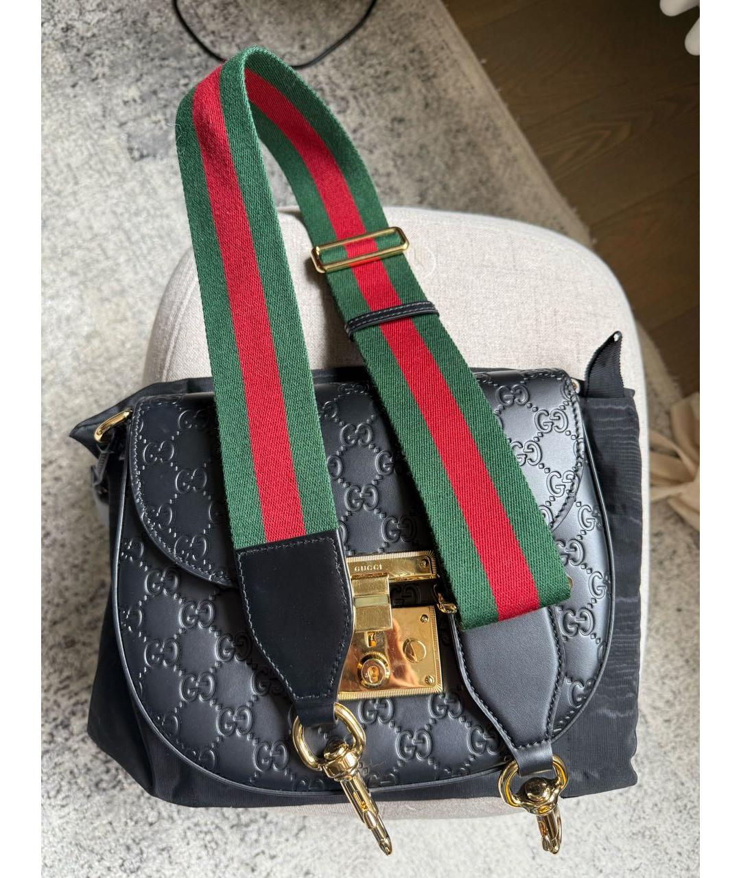 GUCCI Черная кожаная сумка через плечо, фото 8