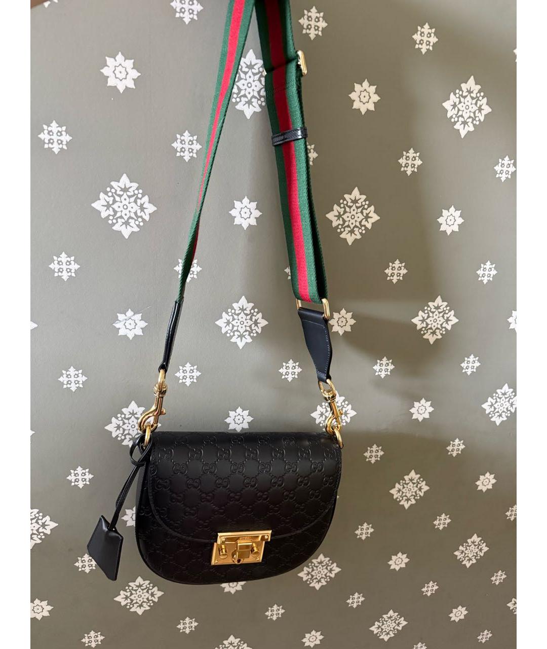 GUCCI Черная кожаная сумка через плечо, фото 4