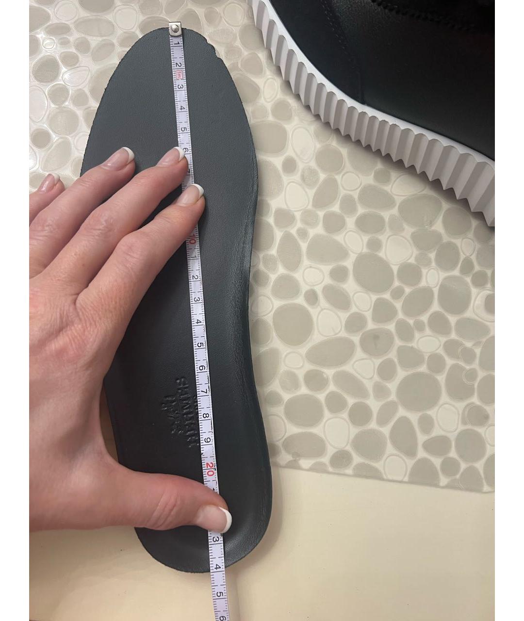 HERMES Черные кожаные кроссовки, фото 5