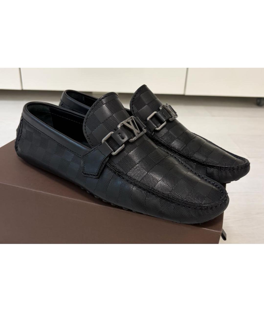 LOUIS VUITTON Черные кожаные мокасины, фото 2