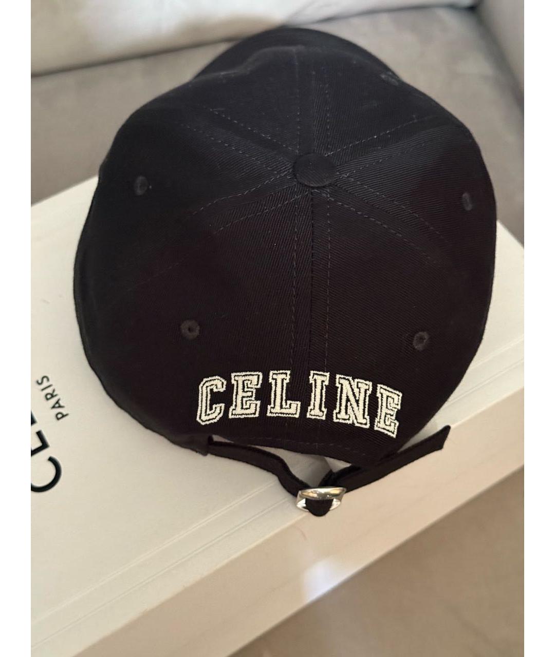 CELINE Черная хлопковая кепка, фото 4