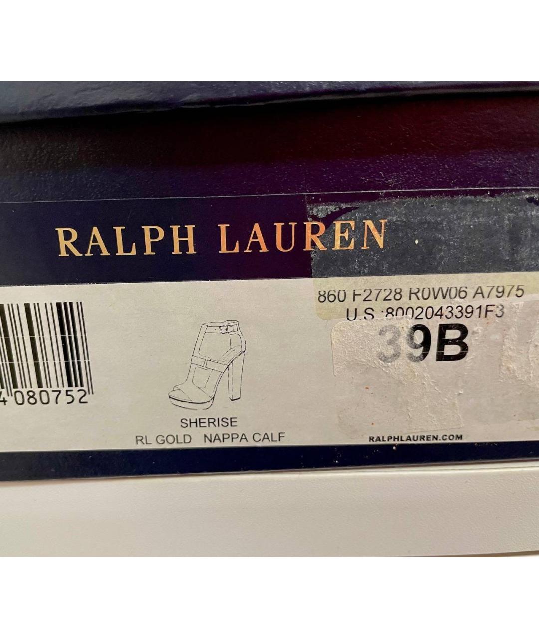 RALPH LAUREN Коричневые кожаные босоножки, фото 7