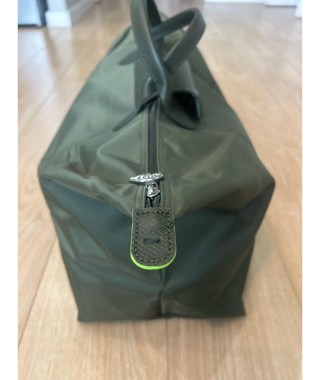LONGCHAMP Хаки тканевая дорожная/спортивная сумка, фото 3