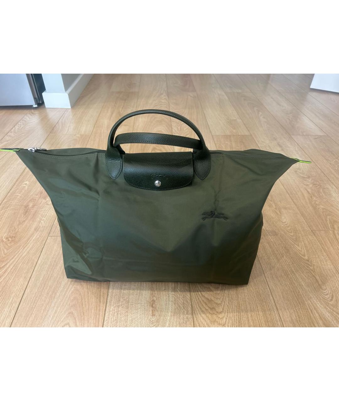 LONGCHAMP Хаки тканевая дорожная/спортивная сумка, фото 2
