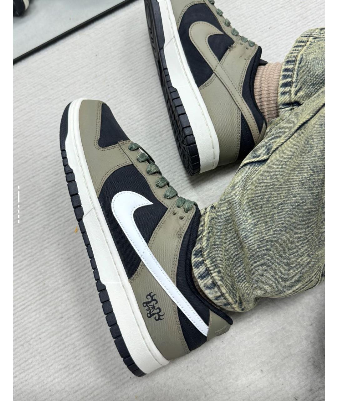 NIKE Хаки текстильные низкие кроссовки / кеды, фото 7