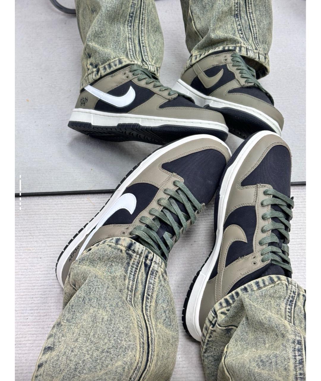 NIKE Хаки текстильные низкие кроссовки / кеды, фото 8